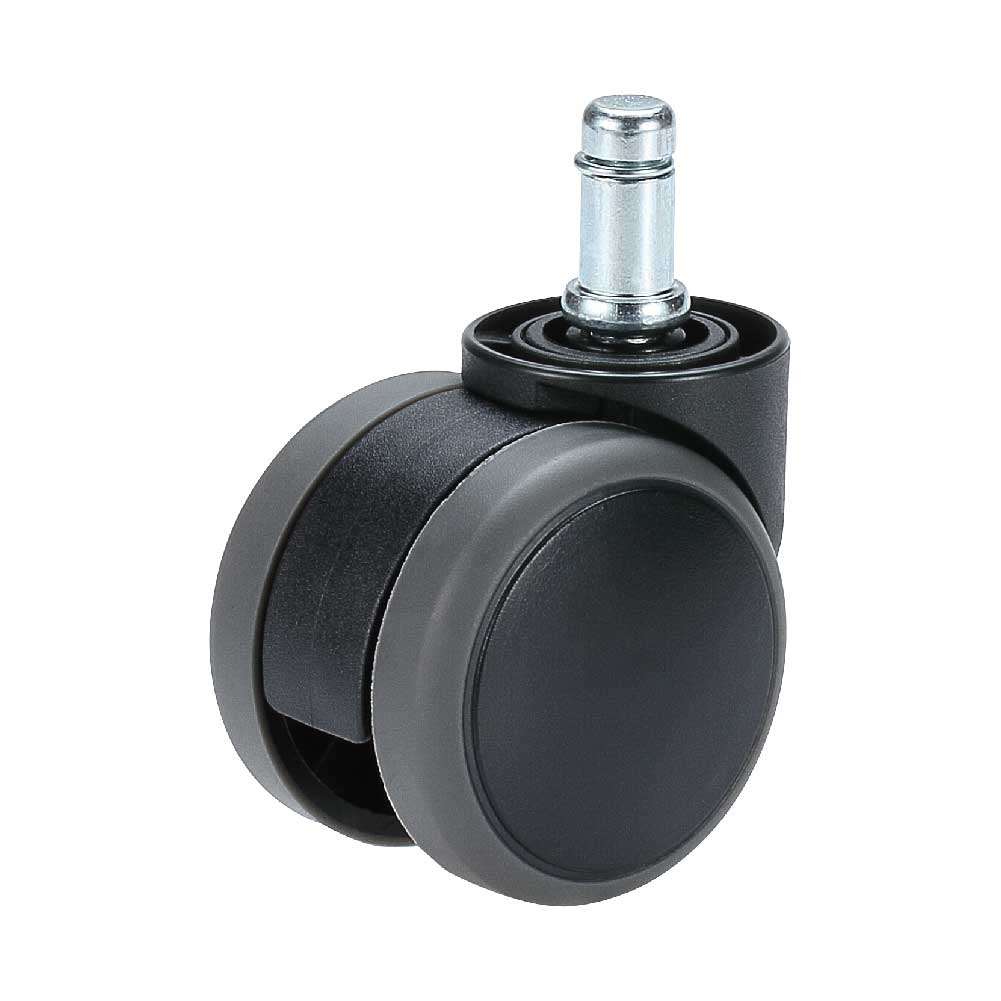 55mm caster wheel in black, suitable for office chairs with smooth maneuverability.