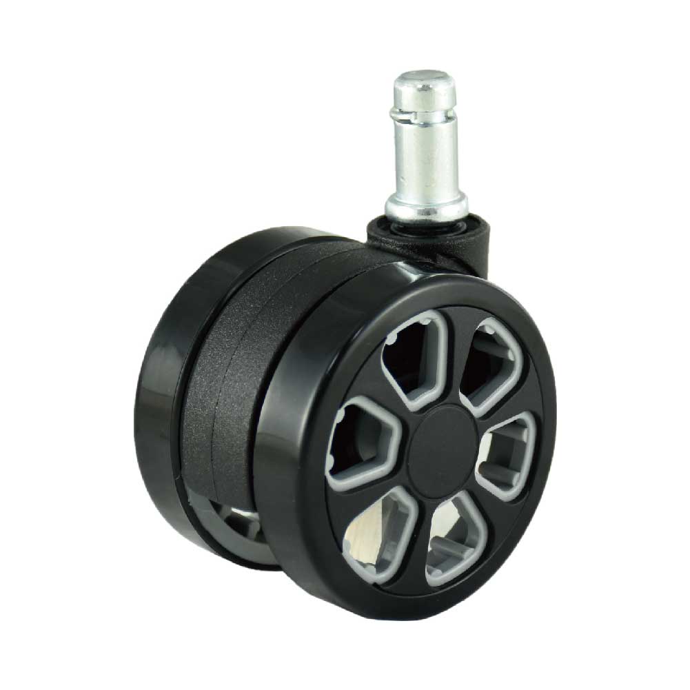 Black and silver Computer Chair Wheels providing smooth and reliable rolling.