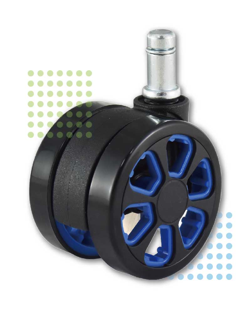 Blue Computer Chair Wheels designed for smooth and quiet movement.