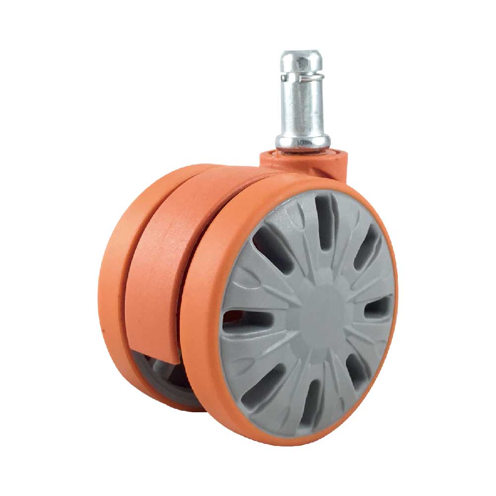Orange Gaming Chair Wheel providing smooth rolling and floor protection.
