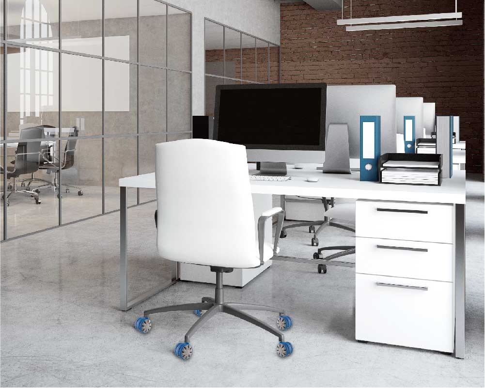 Modern office chair with Gaming Chair Wheels providing smooth and silent movement.
