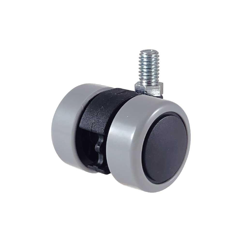 37mm caster wheel with gray and black design, ideal for small and compact furniture.