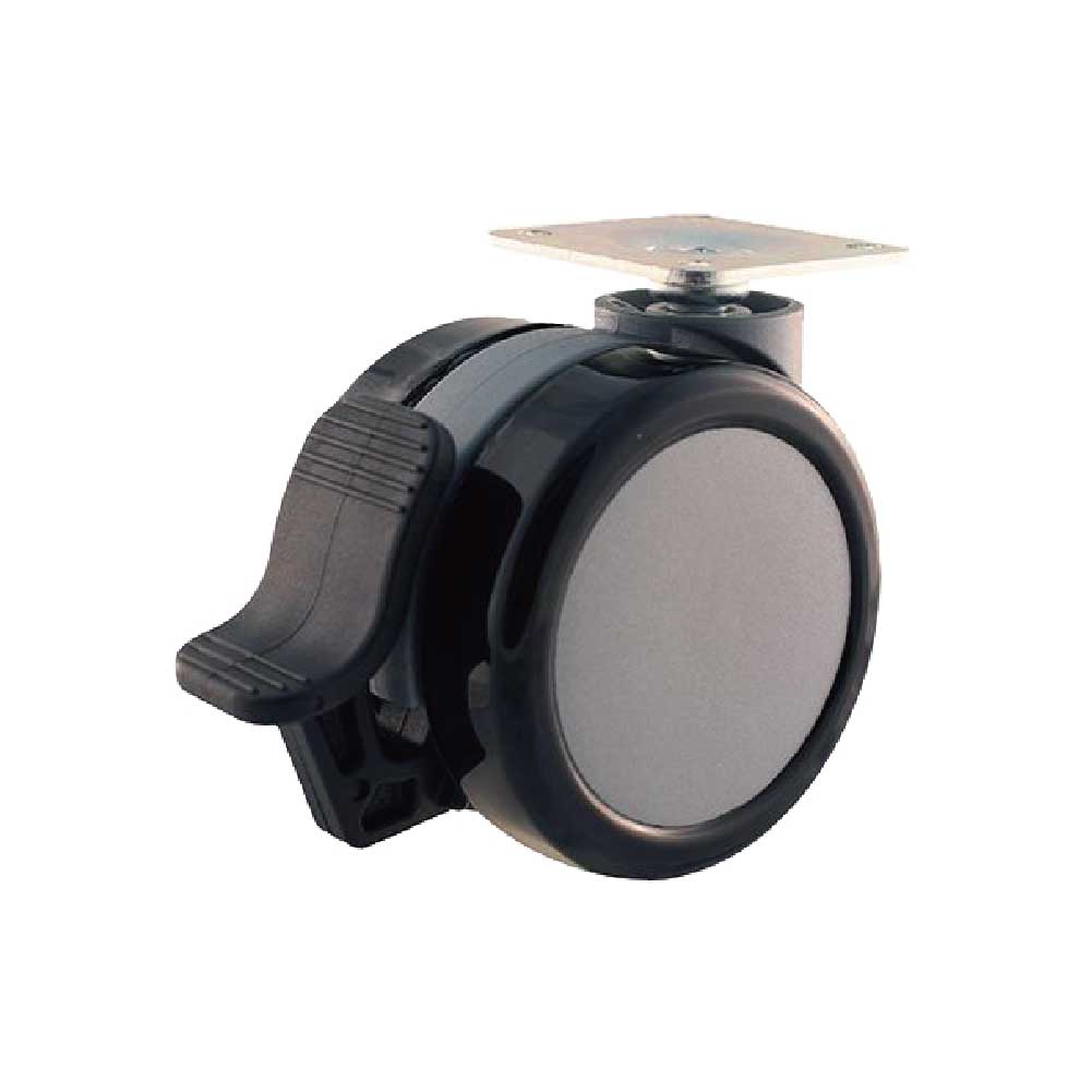 Dark Gray 65mm Furniture Pu Caster Wheel with Brake