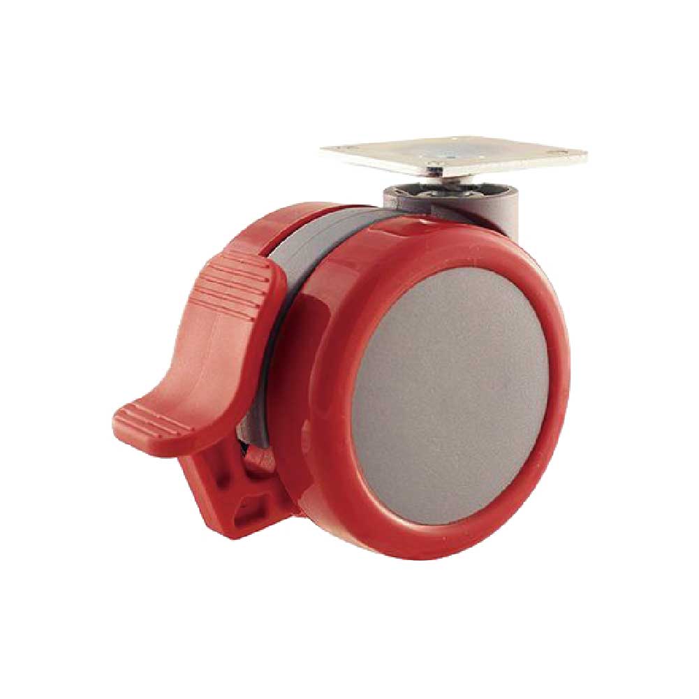 Red 65mm Furniture Pu Caster Wheel with Brake"