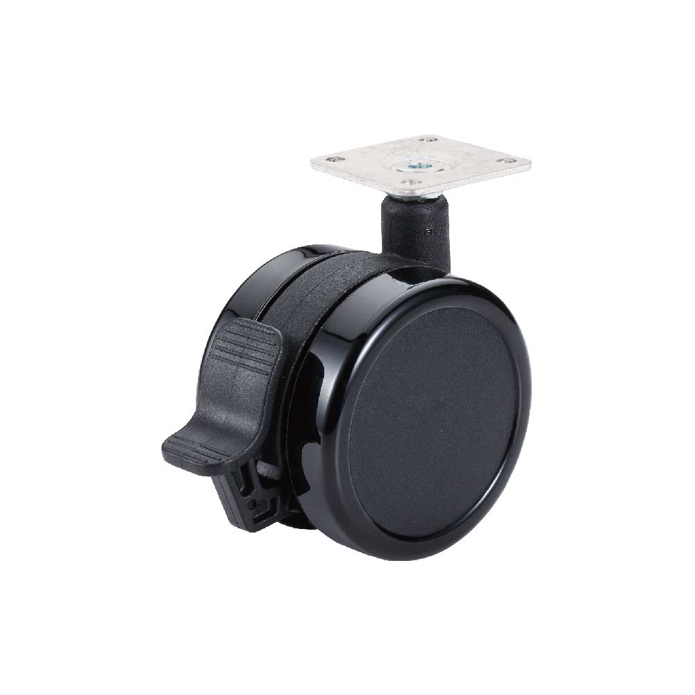 Black 75mm Furniture PU Caster Wheel with Brake