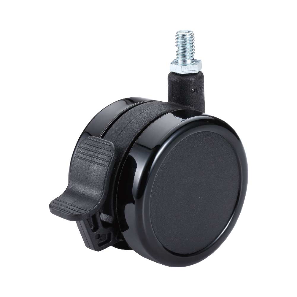 Black 75mm equipment caster with Locking Brake