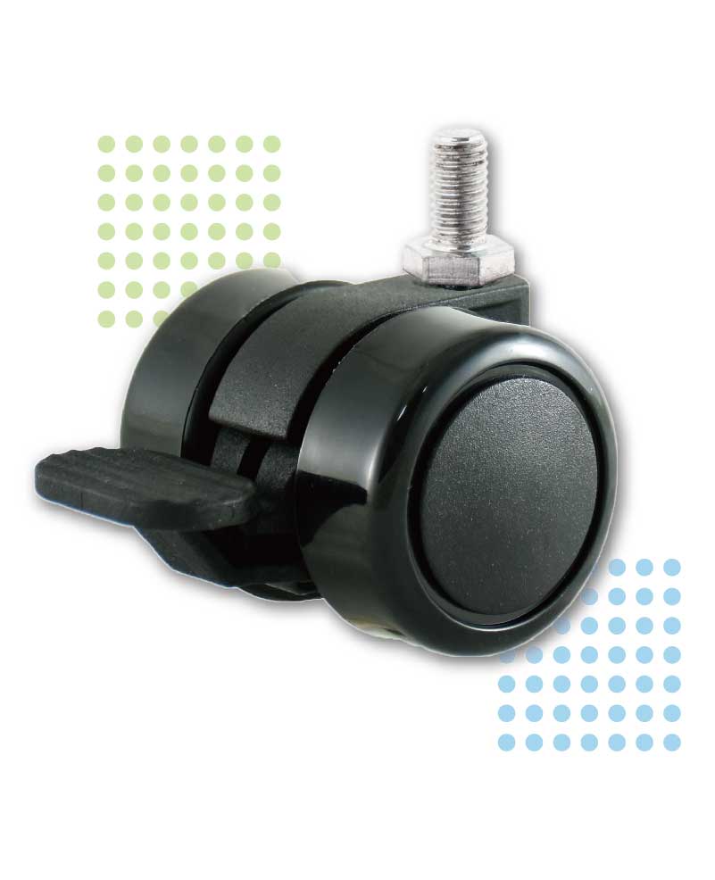 37mm Black Nylon Locking Caster