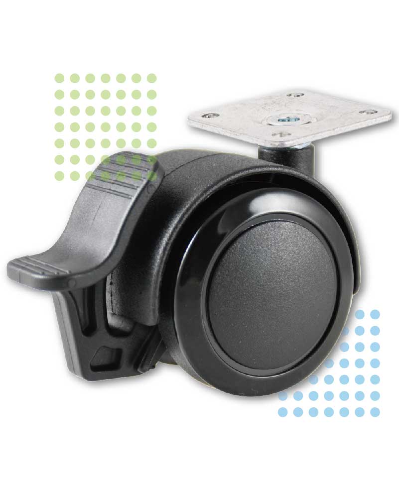 50mm Black Nylon Locking Caster