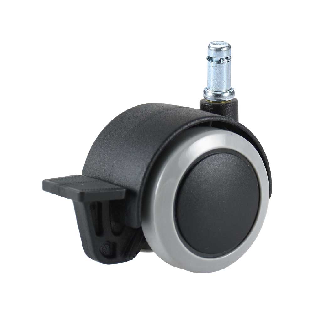 50mm Black and Gray Nylon Locking Caster