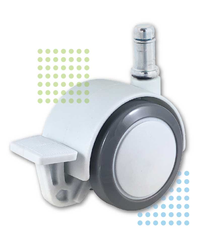 50mm White Nylon Locking Caster