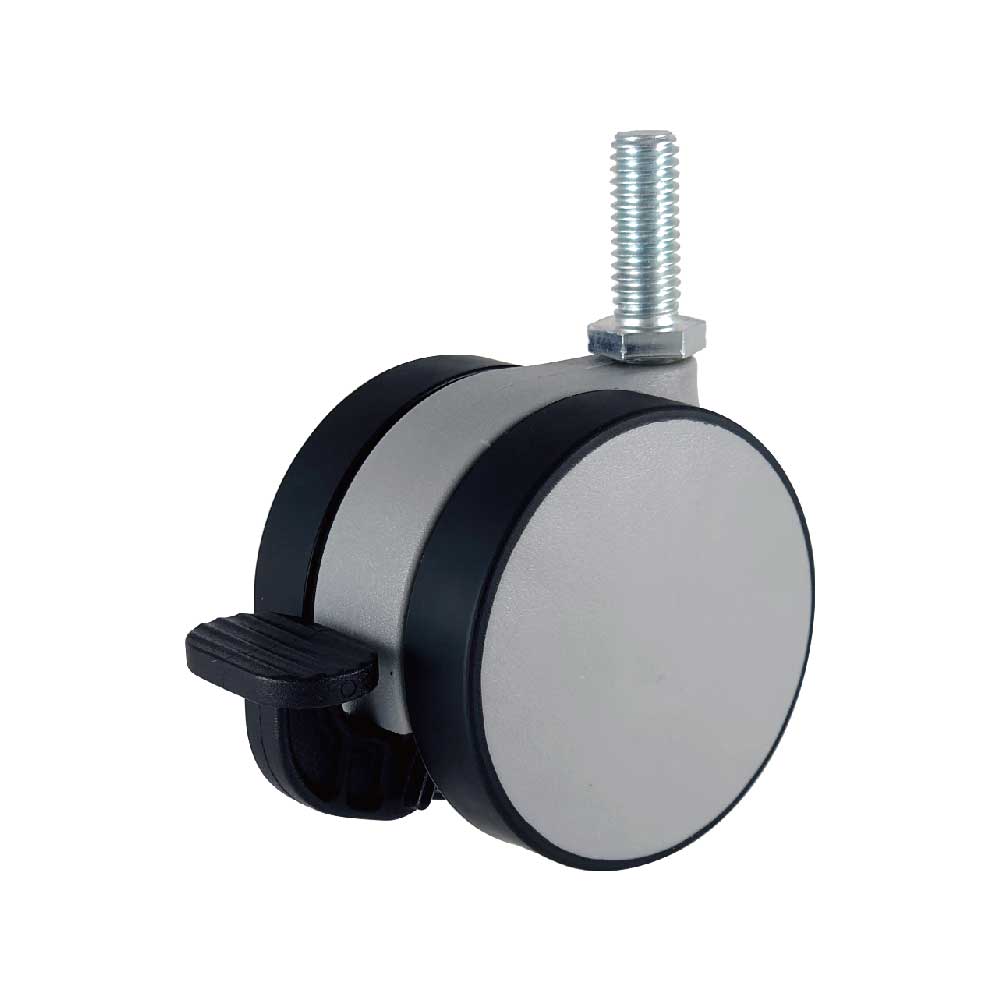 60mm Gray and Black Nylon Locking Caster with brake