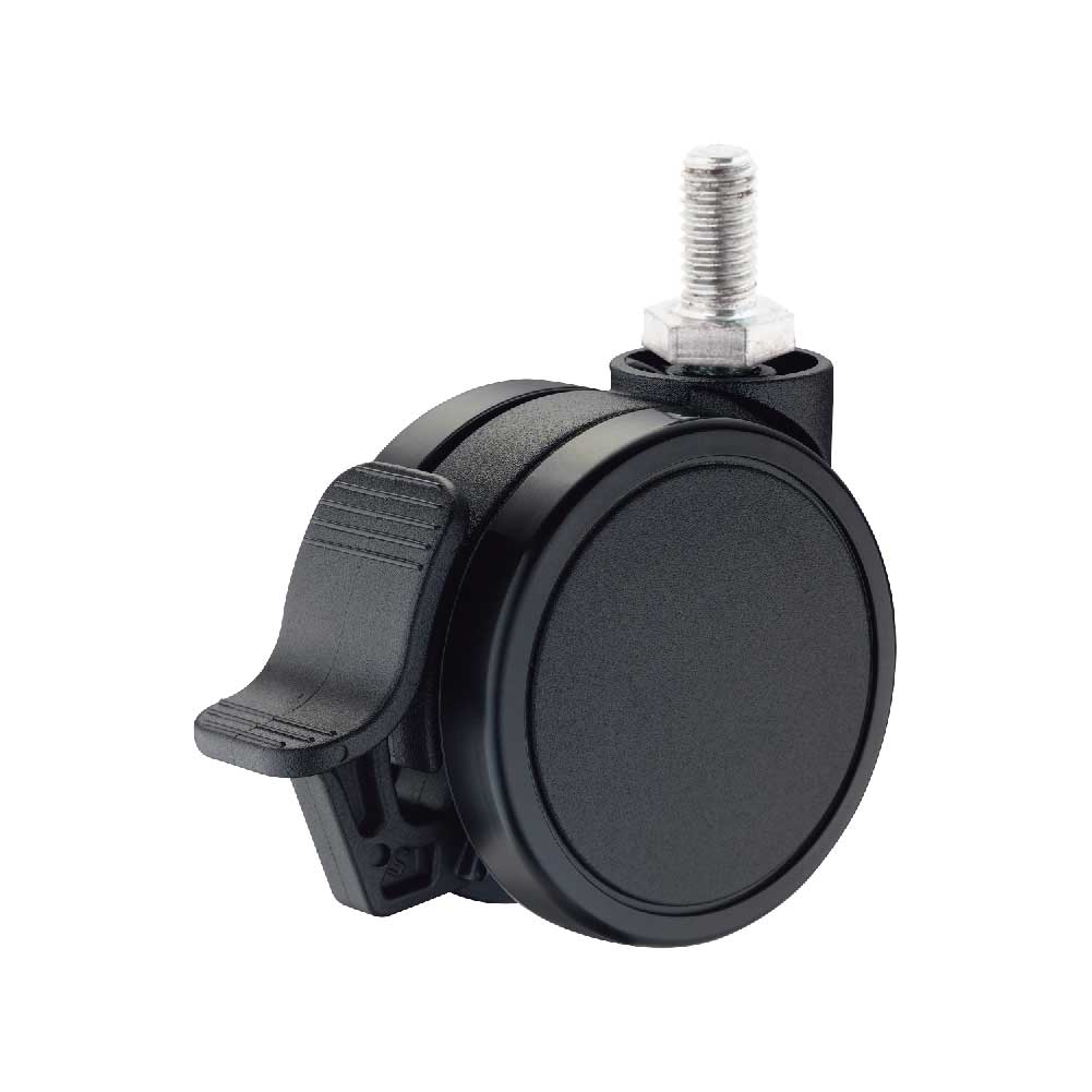 65m  Black PU Locking Caster with brake