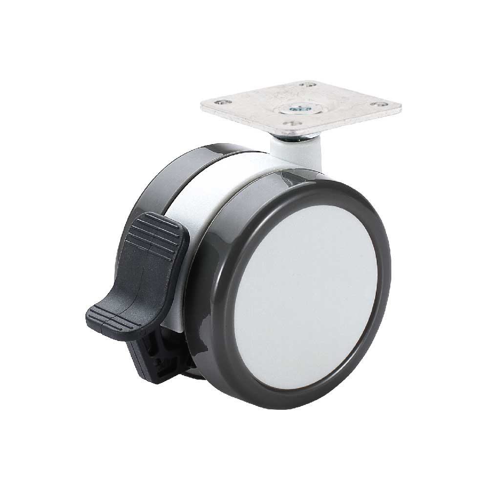 75mm White PU Locking Caster with brake