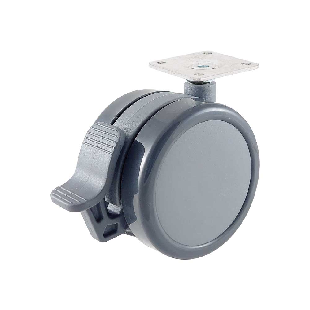 75mm Gray PU Locking Caster with brake