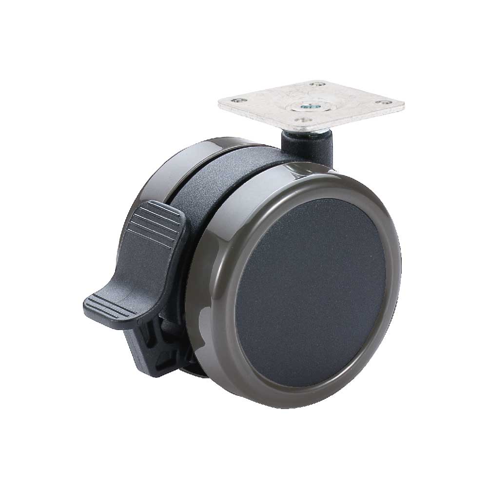 75mm Black PU Locking Caster with brake