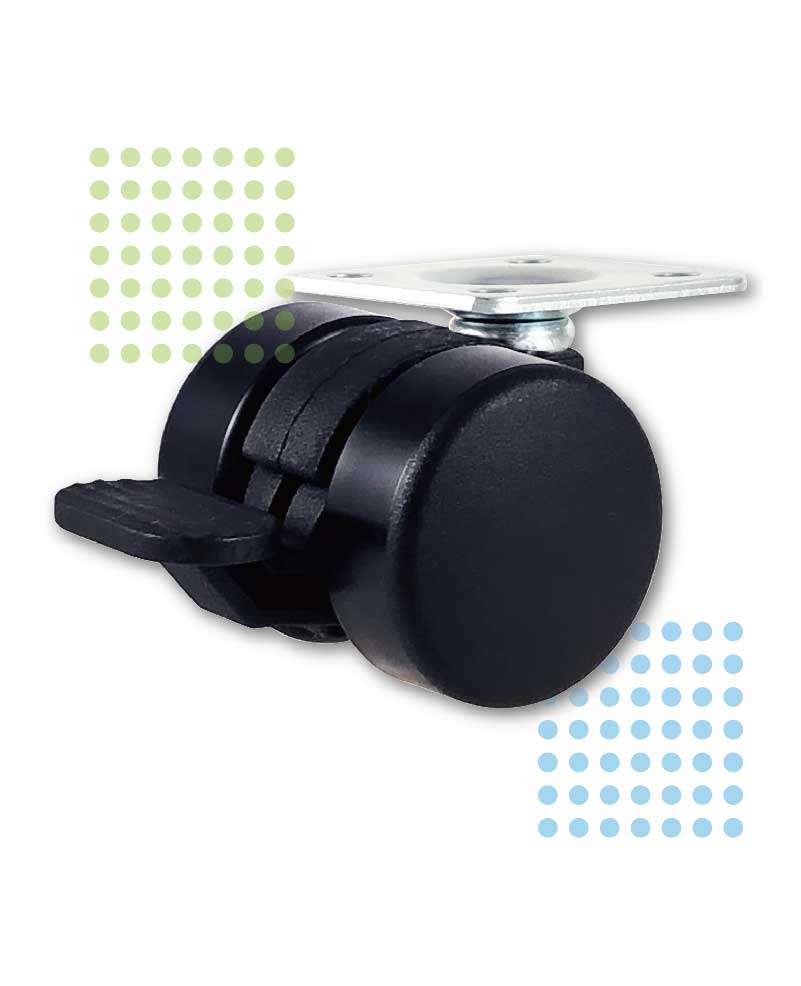 37mm Black Nylon Locking Caster