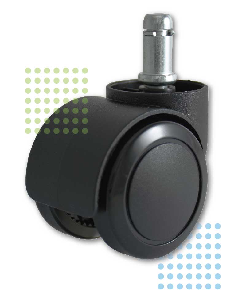 50mm Black Brake-Loaded Caster with Compression Brake (Model 5007-14-SB)