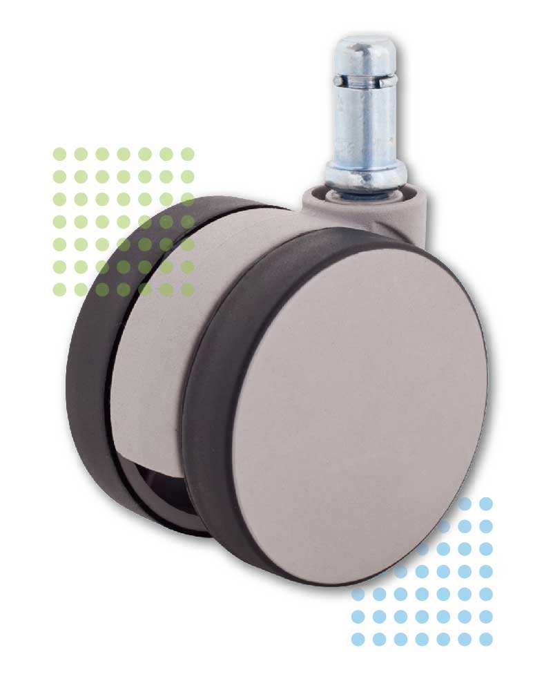 60mm Gray Brake-Loaded Caster with Compression Brake (Model 5007-14-SB)
