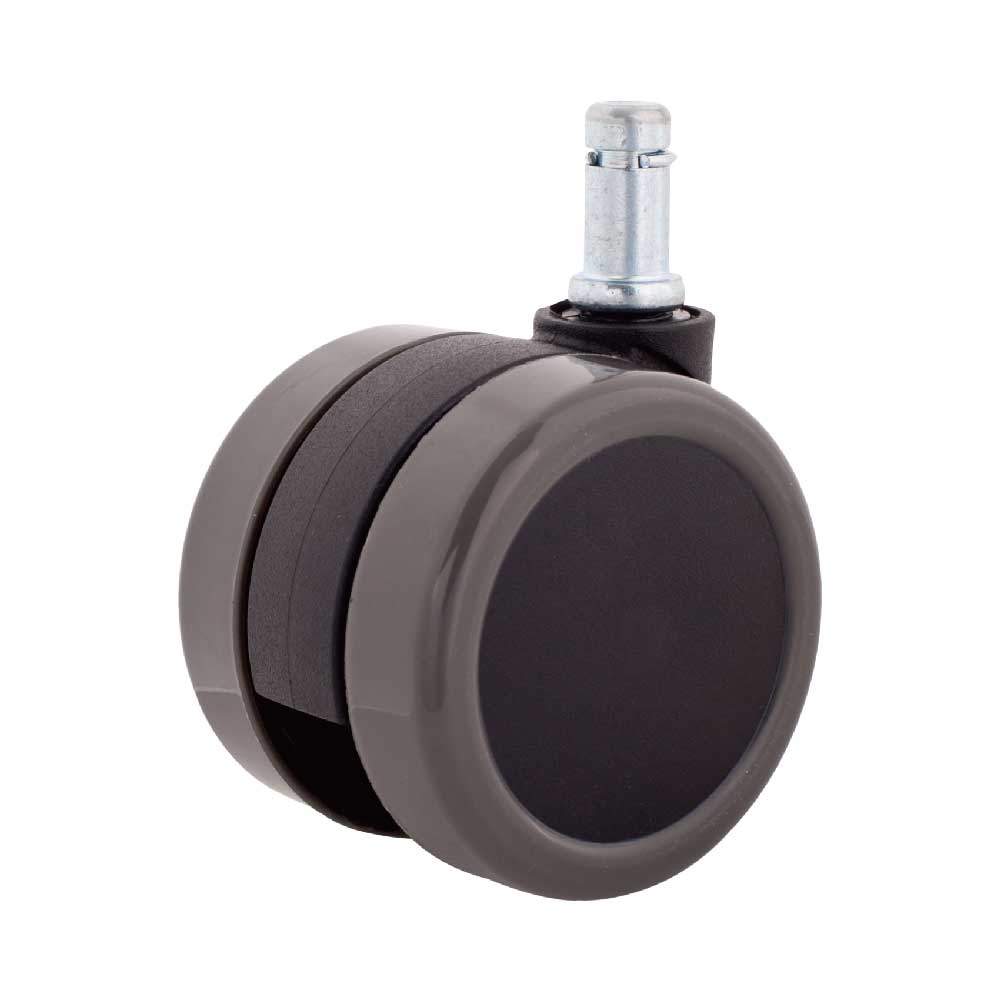 65mm Black and Silver Brake-Loaded Caster with Compression Brake