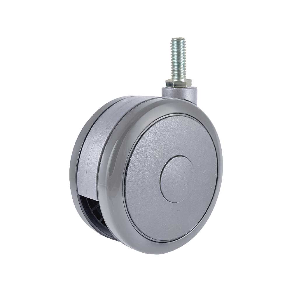 100mm Gray Medical Caster Wheel with Threaded Stem for Hospital Equipment