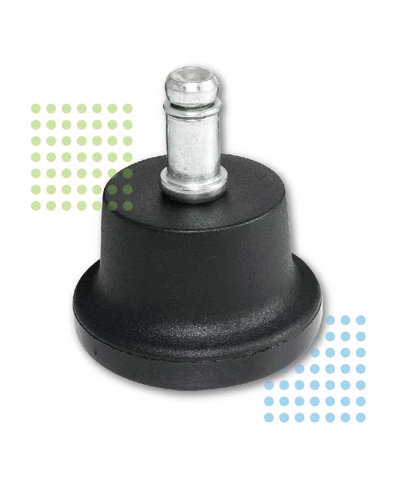 H37 Nylon Bell Glide D-GL-0006 for carpeted and soft floors, offering stable support for furniture on soft surfaces.