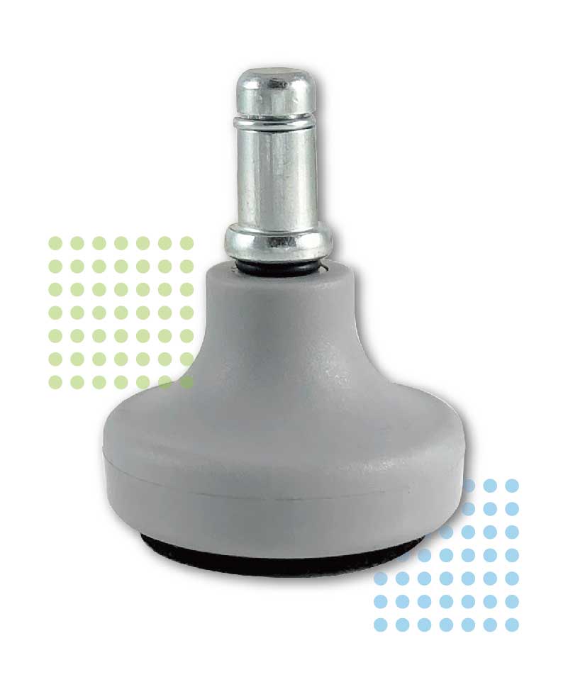 Gray Bell Glide, providing stable support for hard floors.