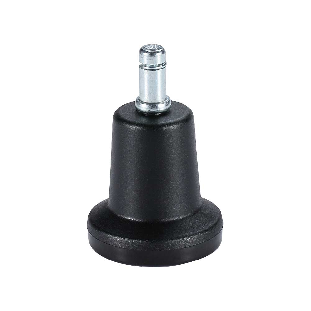 High 63 mm black Bell Glide GL-336356 for carpeted and soft floors, designed to provide stable support on soft surfaces."