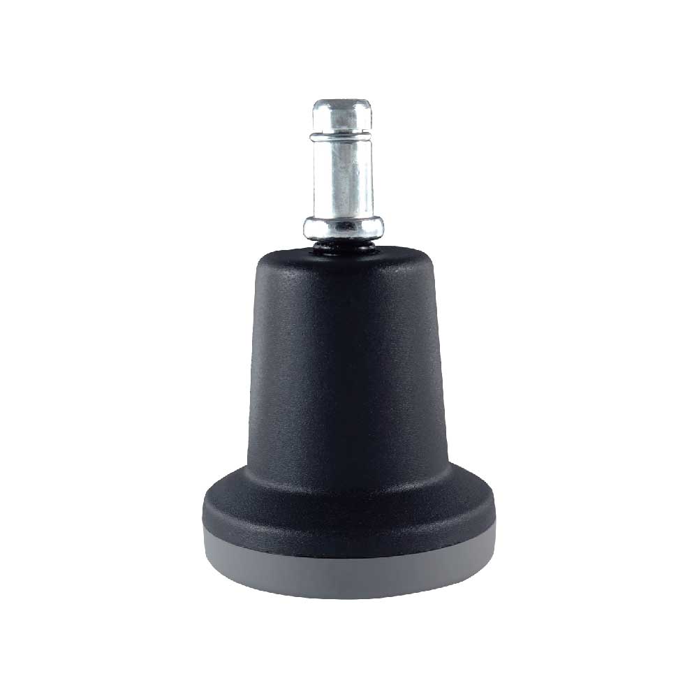 High 63 mm black Bell Glide GL-336356 for carpeted and soft floors, designed to provide stable support on soft surfaces."
