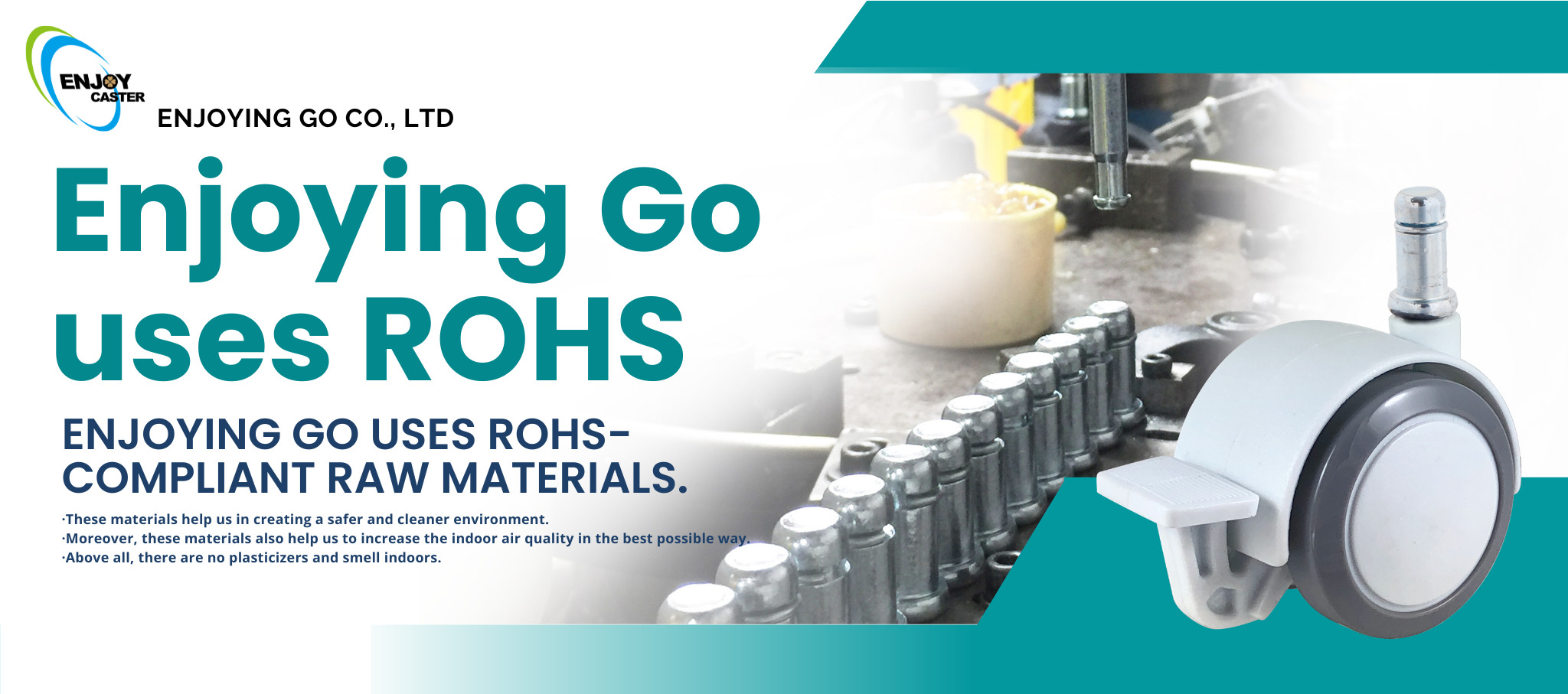 ROHS-compliant raw materials stored in Enjoying Go’s production line