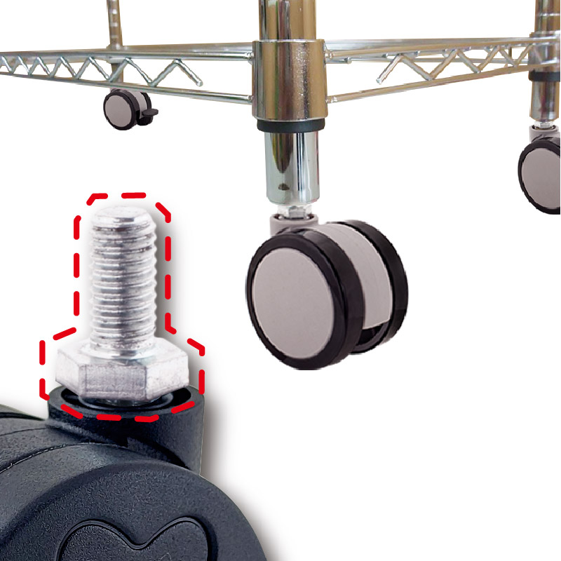 Caster mounted with threaded stem | Office Chair Wheels