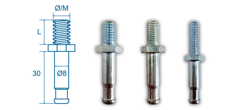 Threaded caster stems with measurements | Office Chair Wheels