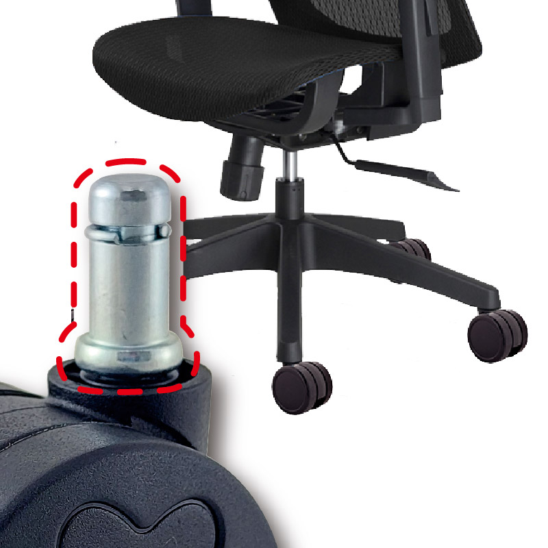 Grip ring stem caster attached to office chair | Office Chair Wheels