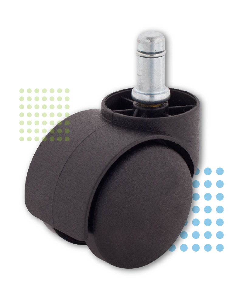 Hospital furniture caster with medical caster wheels and metal stem for stability