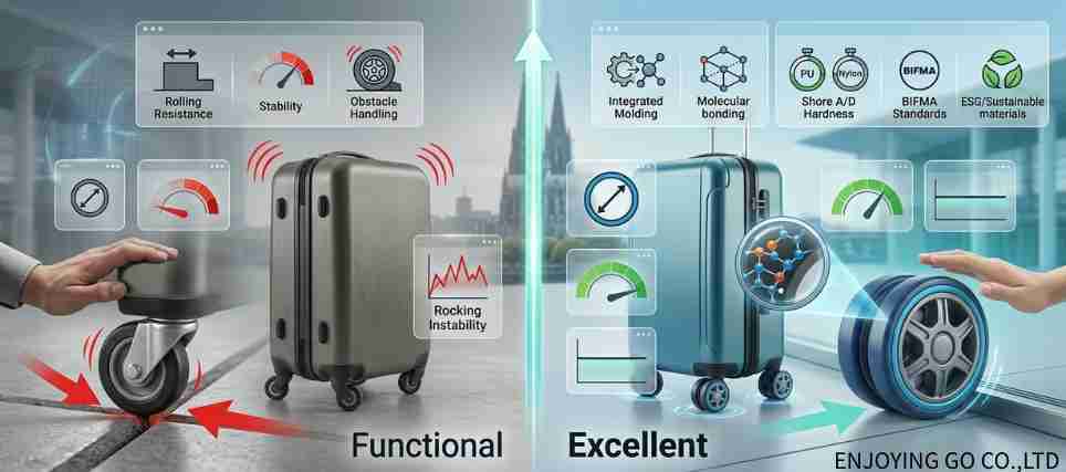 luggage wheel diameter stability